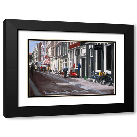 Street Black Modern Wood Framed Art Print with Double Matting by Hofstra,HJ