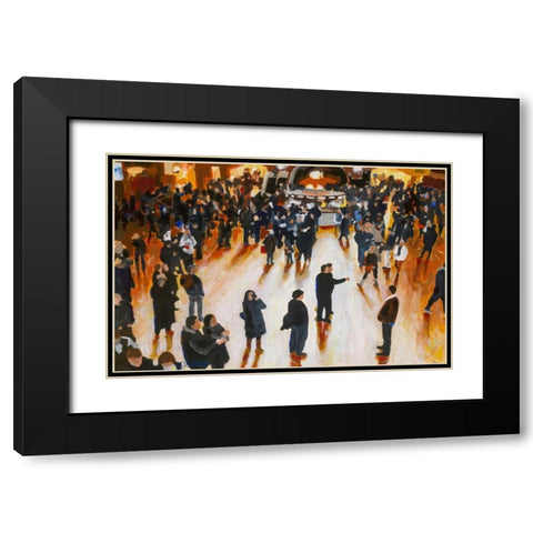 Central Station Black Modern Wood Framed Art Print with Double Matting by Hofstra,HJ