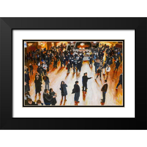 Central Station Black Modern Wood Framed Art Print with Double Matting by Hofstra,HJ