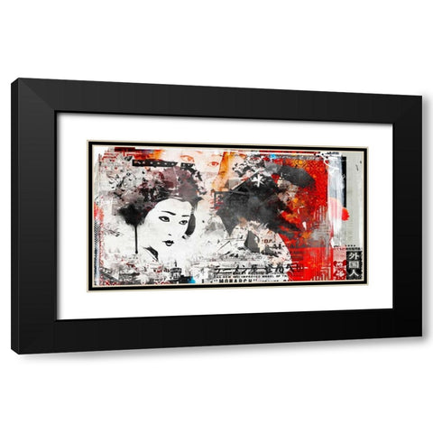 Monarc Geisha Black Modern Wood Framed Art Print with Double Matting by Albers, Teis