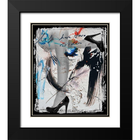 Heels and Legs II Black Modern Wood Framed Art Print with Double Matting by Baker, Micha
