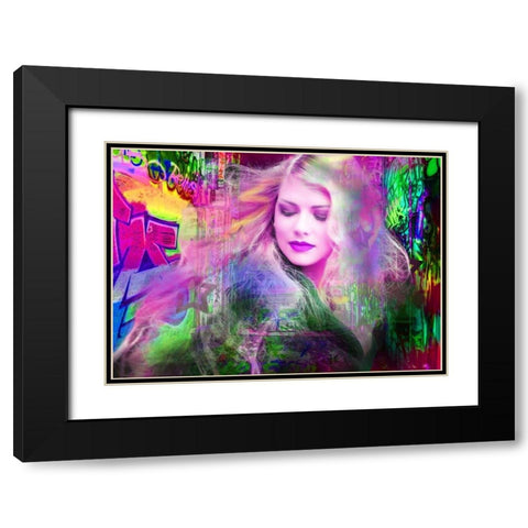 Blondie Black Modern Wood Framed Art Print with Double Matting by de Haas, Mascha