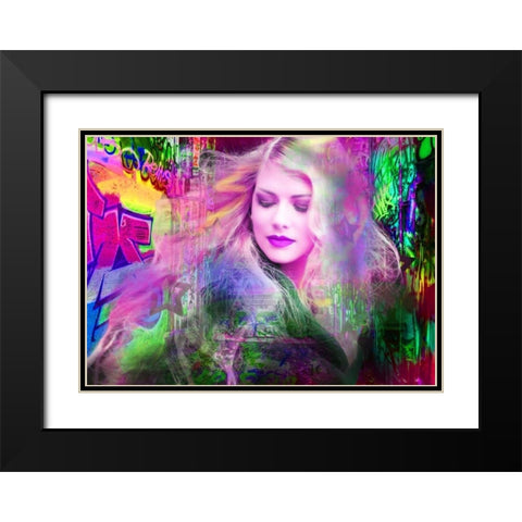 Blondie Black Modern Wood Framed Art Print with Double Matting by de Haas, Mascha