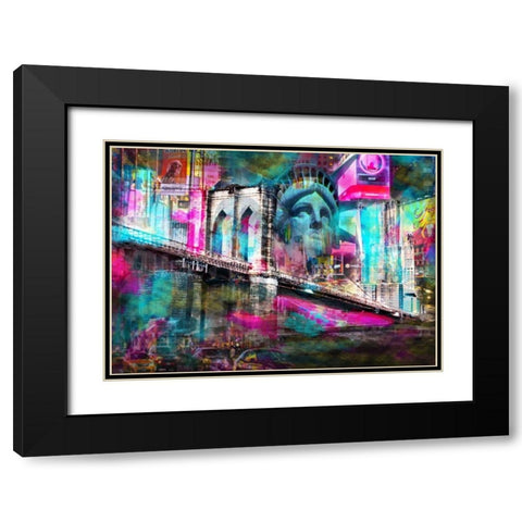 NY liberty Black Modern Wood Framed Art Print with Double Matting by de Haas, Mascha