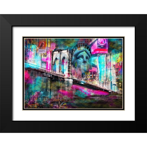 NY liberty Black Modern Wood Framed Art Print with Double Matting by de Haas, Mascha