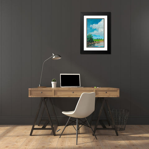 Lakeview I Black Modern Wood Framed Art Print with Double Matting by Vierhout, Pieter