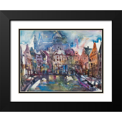 Amsterdam Black Modern Wood Framed Art Print with Double Matting by Mattern, Andreas