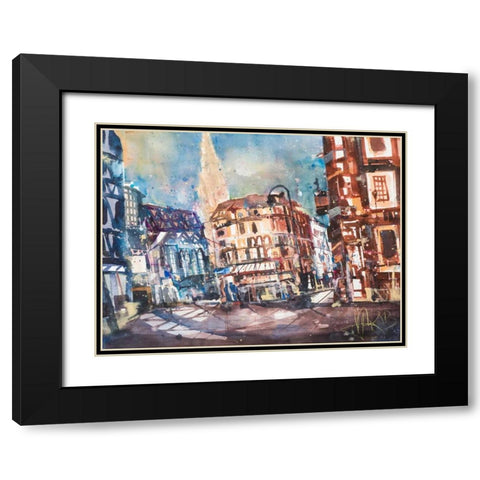 Vienna Black Modern Wood Framed Art Print with Double Matting by Mattern, Andreas