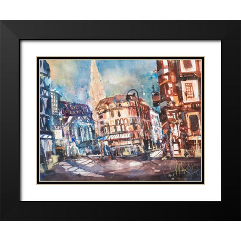 Vienna Black Modern Wood Framed Art Print with Double Matting by Mattern, Andreas