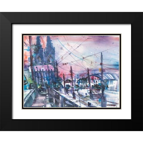 Cologne Black Modern Wood Framed Art Print with Double Matting by Mattern, Andreas