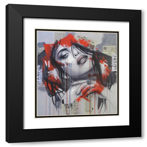 Morning sound Black Modern Wood Framed Art Print with Double Matting by Bakker, Jochem