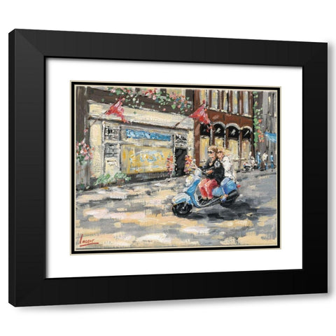 City scene II Black Modern Wood Framed Art Print with Double Matting by Laceur, Nicole