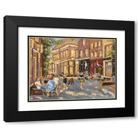 Dutch City Black Modern Wood Framed Art Print with Double Matting by Laceur, Nicole