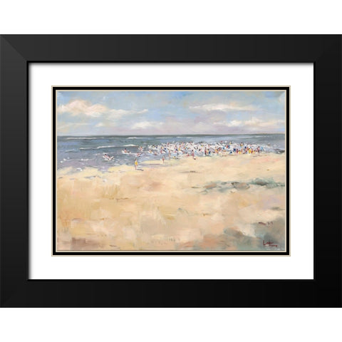 Beach time Black Modern Wood Framed Art Print with Double Matting by Laceur, Nicole