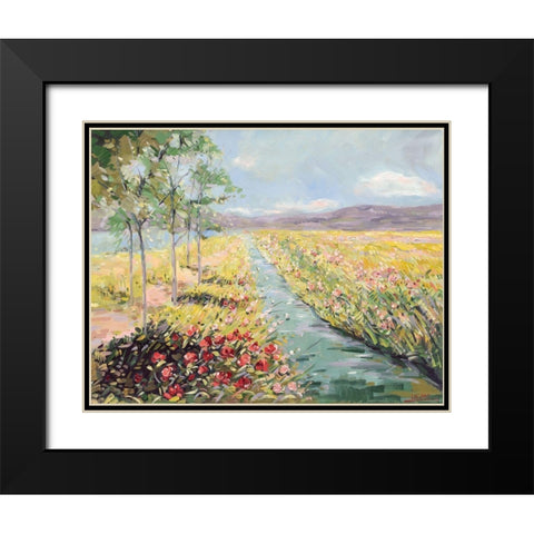 Fields Black Modern Wood Framed Art Print with Double Matting by Laceur, Nicole