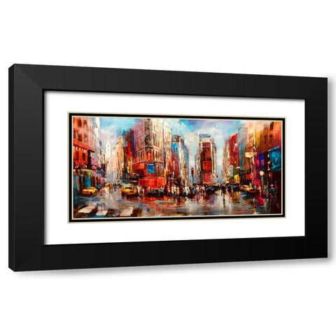 Our time in US Black Modern Wood Framed Art Print with Double Matting by Haenraets, Willem