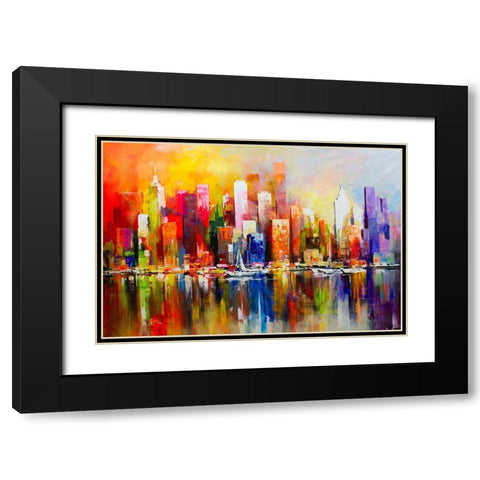 City view II Black Modern Wood Framed Art Print with Double Matting by Haenraets, Willem