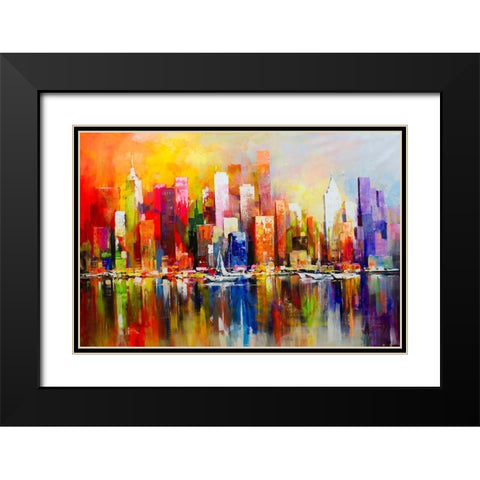City view II Black Modern Wood Framed Art Print with Double Matting by Haenraets, Willem
