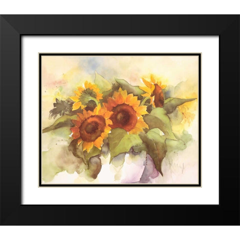 Flower composition IV Black Modern Wood Framed Art Print with Double Matting by Heigl, Franz