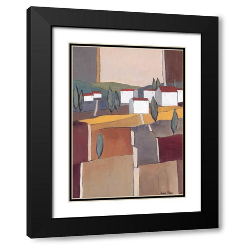 White houses I Black Modern Wood Framed Art Print with Double Matting by Paus, Hans