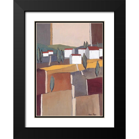 White houses I Black Modern Wood Framed Art Print with Double Matting by Paus, Hans