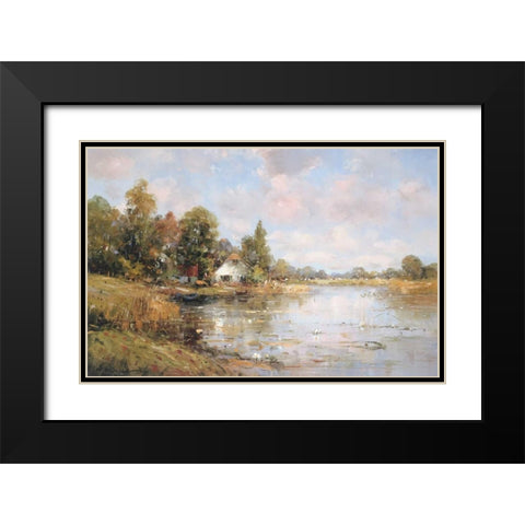 Aan de Waterkant IV Black Modern Wood Framed Art Print with Double Matting by De Haan, Rob