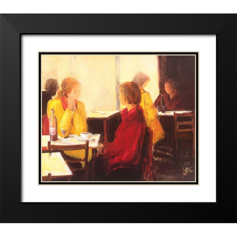 A good conversation I Black Modern Wood Framed Art Print with Double Matting by Roseboom, Jettie