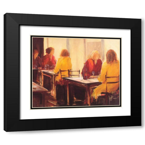 A good conversation II Black Modern Wood Framed Art Print with Double Matting by Roseboom, Jettie
