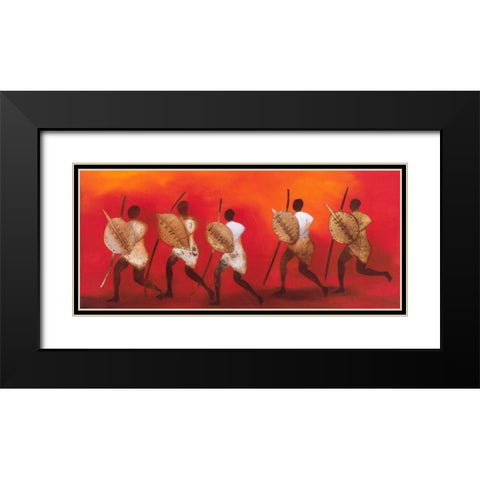 Figuras II Black Modern Wood Framed Art Print with Double Matting by Noordhuis, Jan Eelse