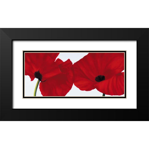 Red II - poppies Black Modern Wood Framed Art Print with Double Matting by Poelstra-Holzhaus, Yvonne