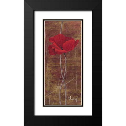 Antique Red II Black Modern Wood Framed Art Print with Double Matting by Paus, Hans