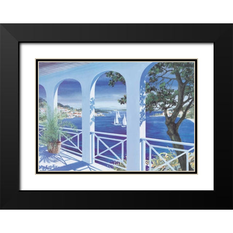 Seascape II Black Modern Wood Framed Art Print with Double Matting by Heigl, Franz