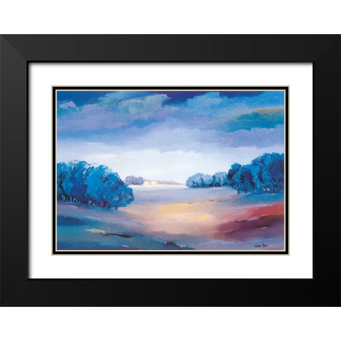 Serene II Black Modern Wood Framed Art Print with Double Matting by Paus, Hans