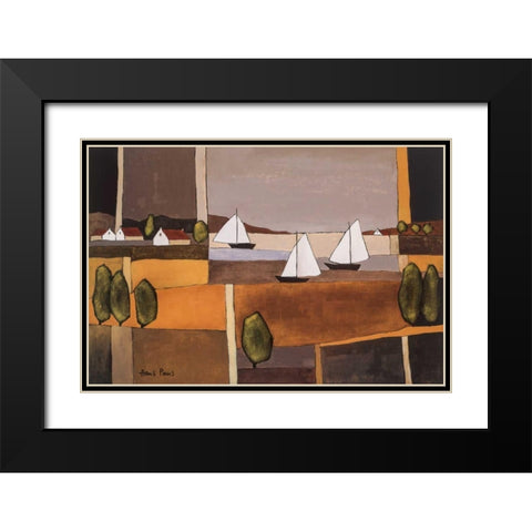 Skyline I Black Modern Wood Framed Art Print with Double Matting by Paus, Hans