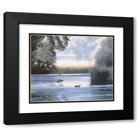 Water base II Black Modern Wood Framed Art Print with Double Matting by Heigl, Franz