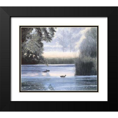 Water base II Black Modern Wood Framed Art Print with Double Matting by Heigl, Franz