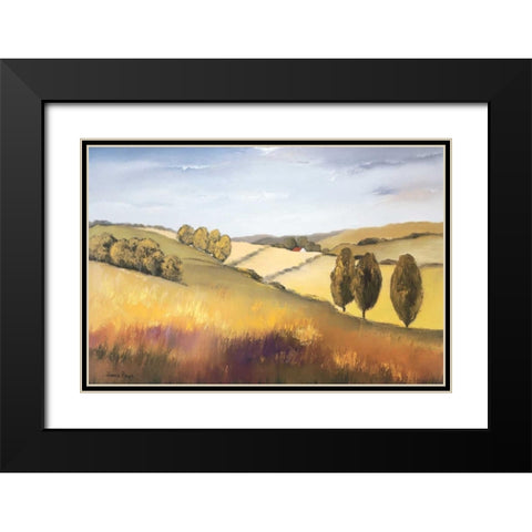 The cottswold II Black Modern Wood Framed Art Print with Double Matting by Paus, Hans