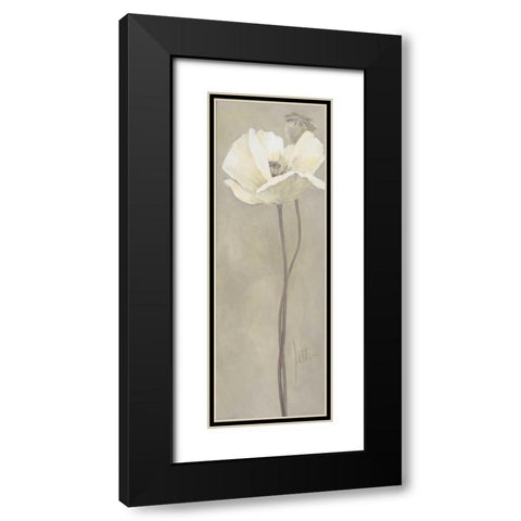 Poppy in white V Black Modern Wood Framed Art Print with Double Matting by Roseboom, Jettie