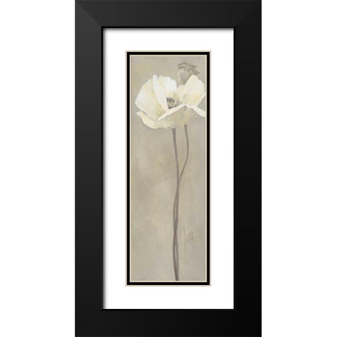 Poppy in white V Black Modern Wood Framed Art Print with Double Matting by Roseboom, Jettie