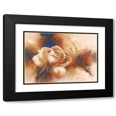 Rose I Black Modern Wood Framed Art Print with Double Matting by Jansma, Betty