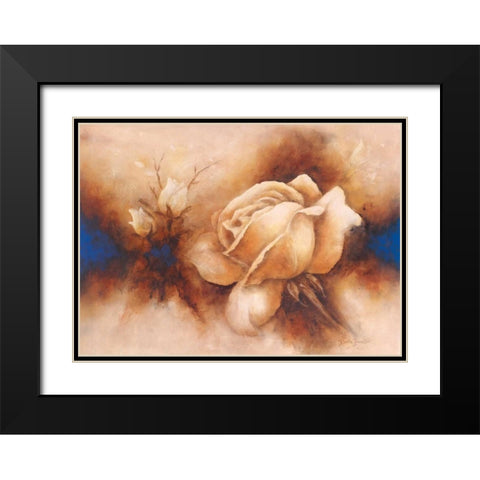 Rose II Black Modern Wood Framed Art Print with Double Matting by Jansma, Betty