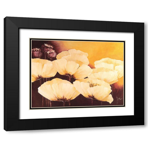 Yellow Poppies I Black Modern Wood Framed Art Print with Double Matting by Roseboom, Jettie