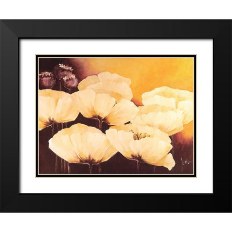 Yellow Poppies I Black Modern Wood Framed Art Print with Double Matting by Roseboom, Jettie