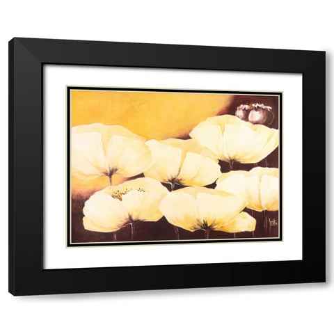 Yellow Poppies II Black Modern Wood Framed Art Print with Double Matting by Roseboom, Jettie
