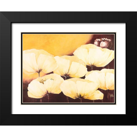 Yellow Poppies II Black Modern Wood Framed Art Print with Double Matting by Roseboom, Jettie