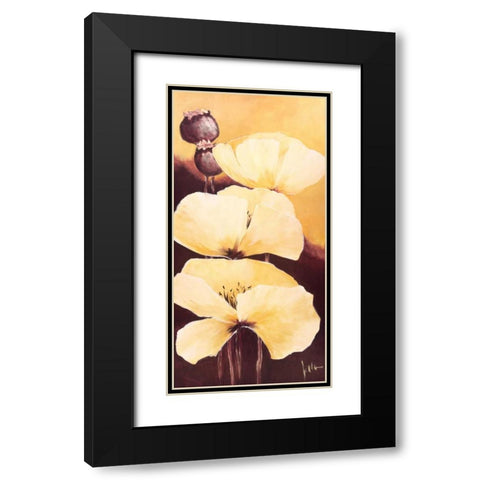 Yellow Poppies III Black Modern Wood Framed Art Print with Double Matting by Roseboom, Jettie