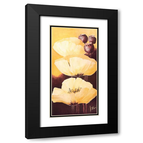 Yellow Poppies IV Black Modern Wood Framed Art Print with Double Matting by Roseboom, Jettie