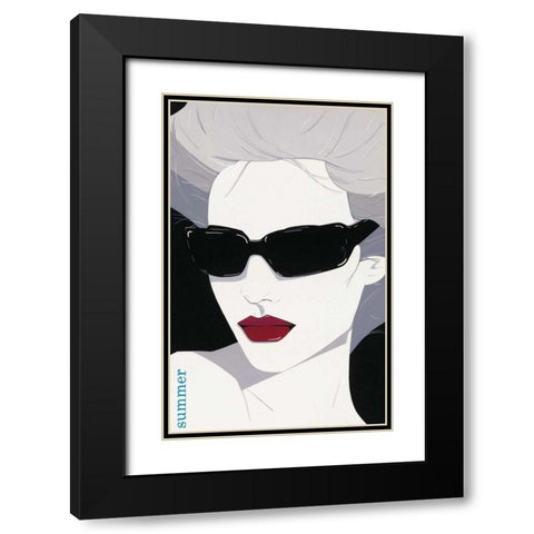 Summer Black Modern Wood Framed Art Print with Double Matting by Scherpenberg, Adri