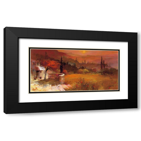 Romantic Tuscany I Black Modern Wood Framed Art Print with Double Matting by Haenraets, Willem