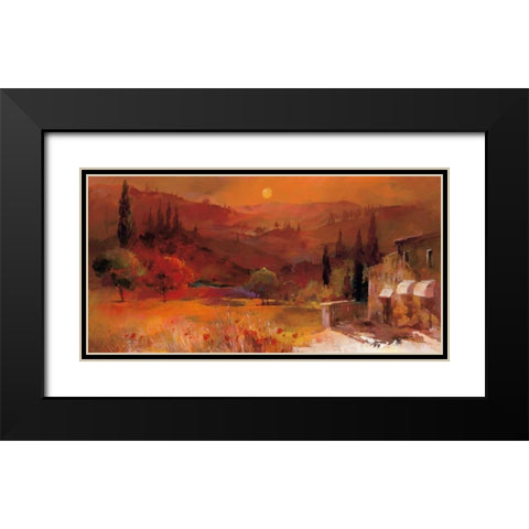 Romantic Tuscany II Black Modern Wood Framed Art Print with Double Matting by Haenraets, Willem